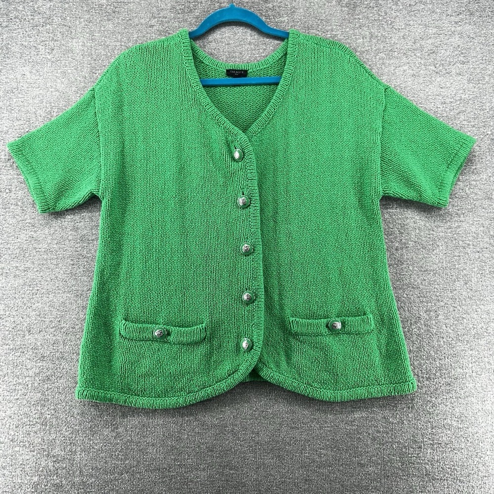 Talbots Cardigan Sweater Women Size X Plus Green Casual